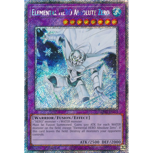 Elemental HERO Absolute Zero RA03-EN231 Platinum Platinum Secret Rare Yu-Gi-Oh Quarter Century Bonanza in Art
