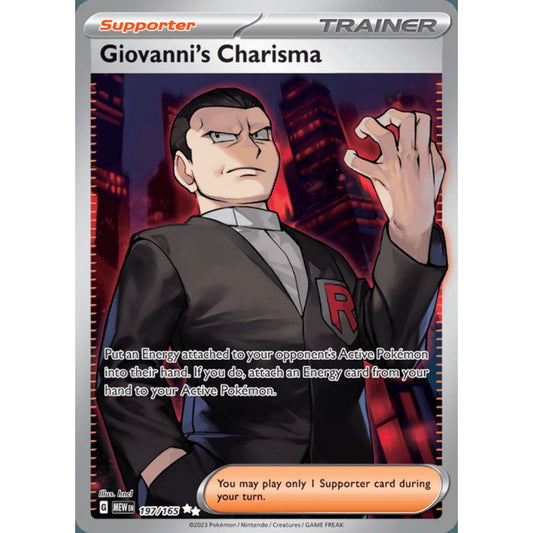 Giovanni's Charisma Full Art 197/165 Pokemon Card Game Pokémon 151