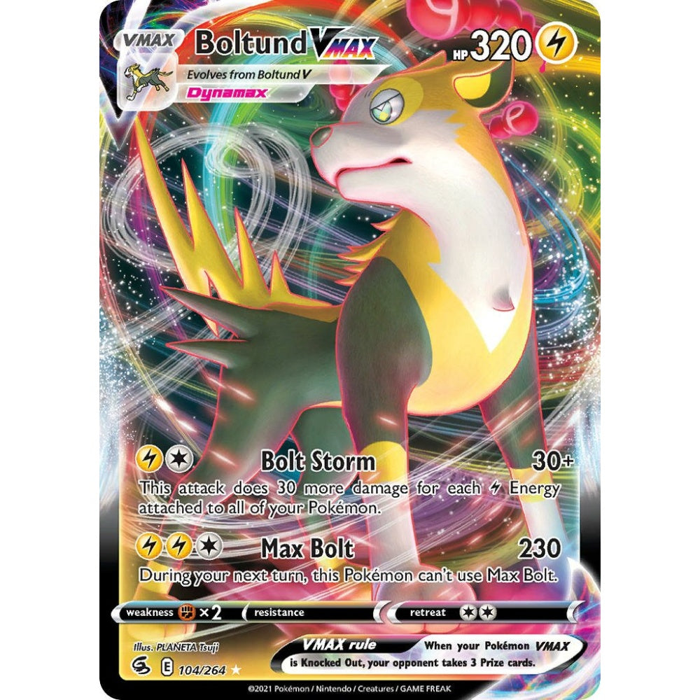 Boltund VMAX Holo Rare VMAX 104/264 Pokemon Card Game Fusion Strike