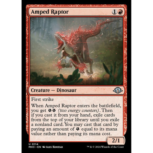 Amped Raptor, 114, uncommon, Magic: The Gathering, Modern Horizons 3