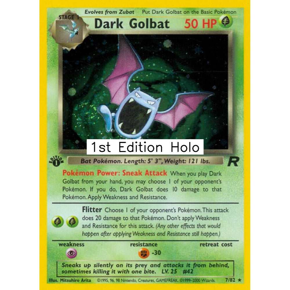 Dark Golbat Rare Holo 7/82 Pokemon Card Game Team Rocket