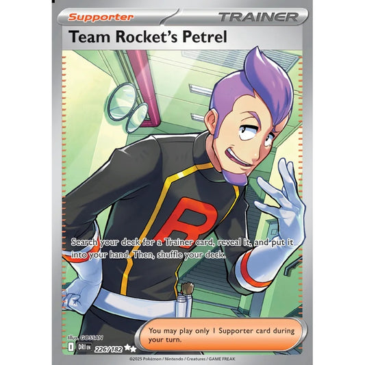 Team Rocket's Petrel Ultra Rare 226/182 Pokemon Card Game Destined Rivals