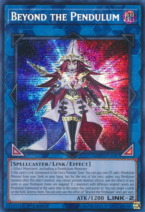 Beyond the Pendulum MP23-EN087 Prismatic Prismatic Secret Rare Yu-Gi-Oh 25th Anniversary Tin: Dueling Heroes Mega Pack in Art