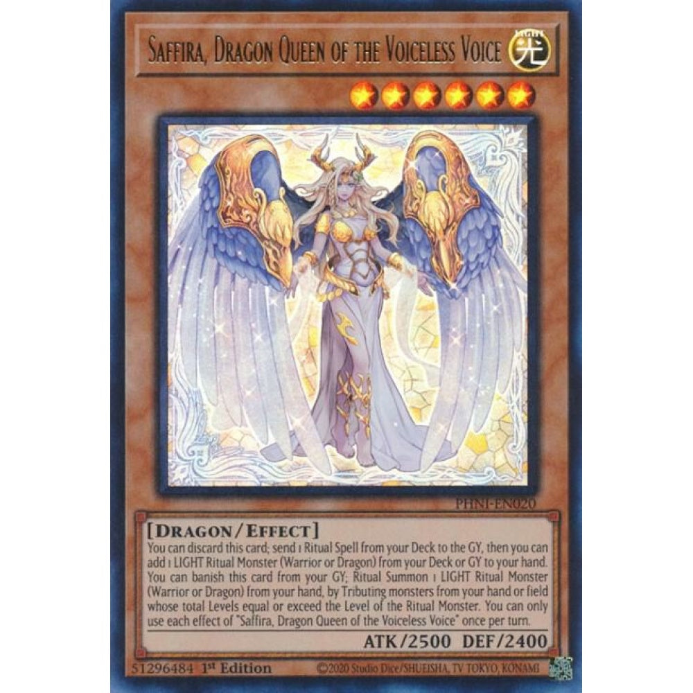 Saffira, Dragon Queen of the Voiceless Voice PHNI-EN020 Ultra Yu-Gi-Oh Phantom Nightmare