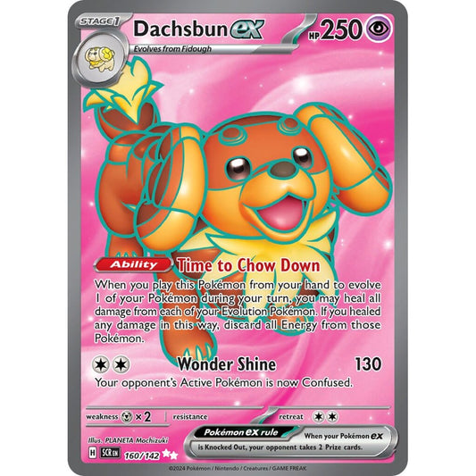 Dachsbun ex Ultra Rare 160/142 Pokemon Card Game Stellar Crown