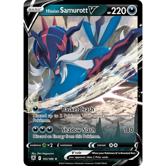 Hisuian Samurott V Holo Rare V 101/189 Pokemon Card Game Astral Radiance