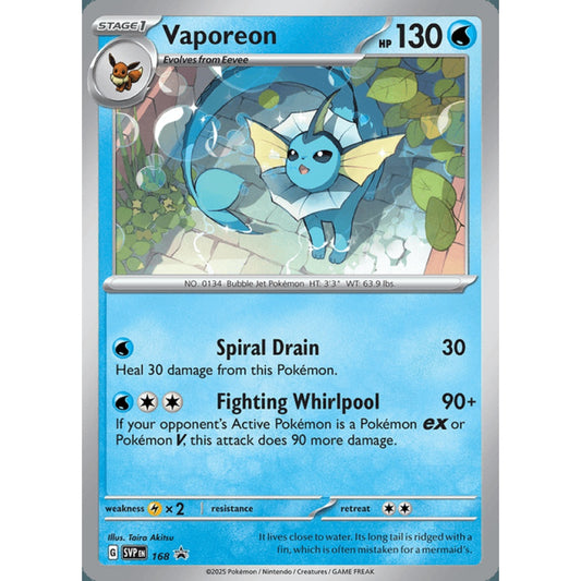 Vaporeon Black Star Promo 168 Pokemon Card Game Scarlet & Violet Promos