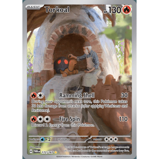 Torkoal Illustration Rare 172/167 Pokemon Card Game Twilight Masquerade