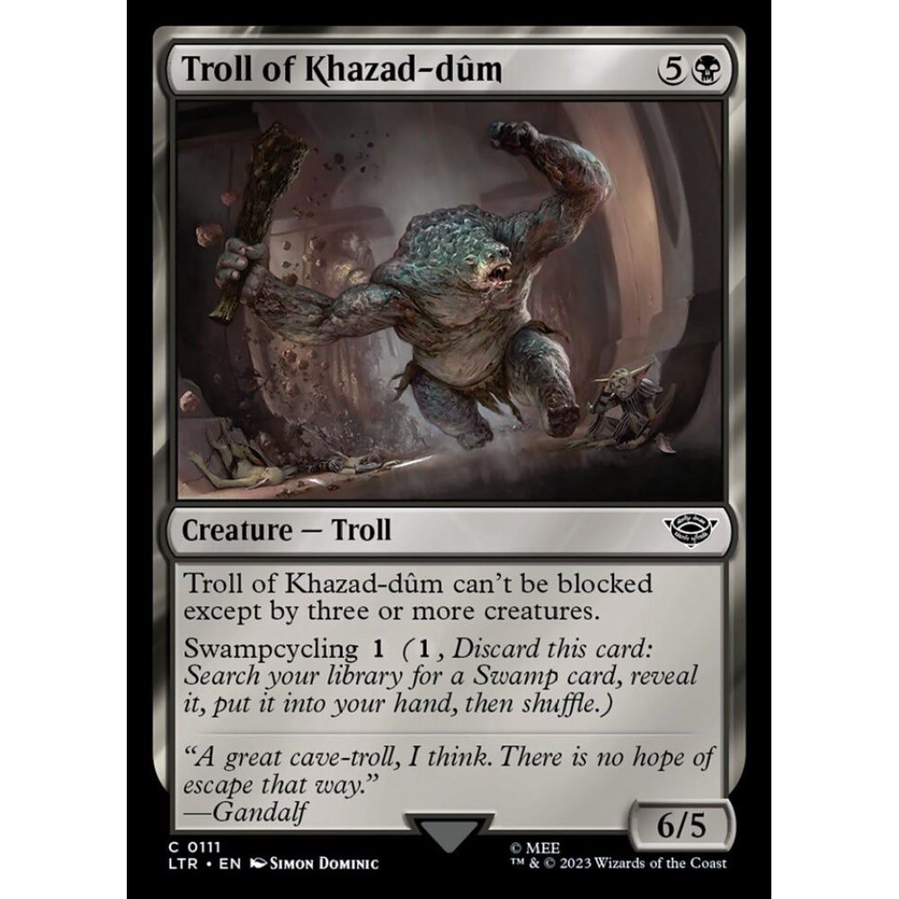 Troll of Khazad-dûm, common, 111, Magic the Gathering, The Lord of the Rings: Tales of Middle-earth