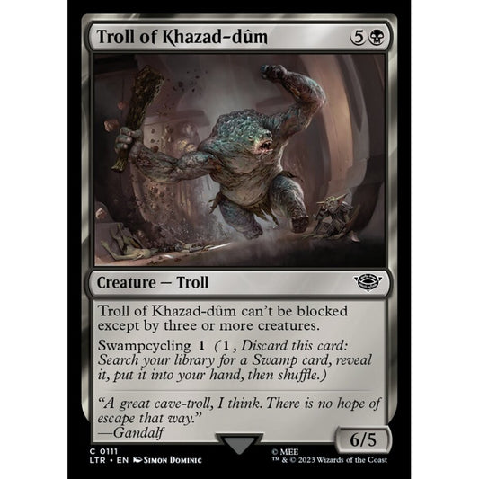 Troll of Khazad-dûm, common, 111, Magic the Gathering, The Lord of the Rings: Tales of Middle-earth