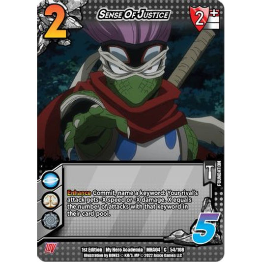 Sense Of Justice, 054/108, C, UniVersus, MHA04 League of Villains