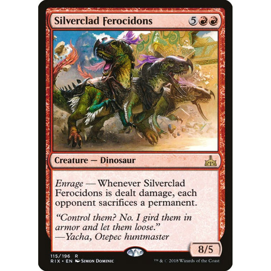 Silverclad Ferocidons rare 115 Magic the Gathering Rivals of Ixalan
