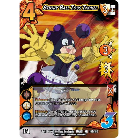 Sticky Ball Toss Tackle, 104/180, XR, UniVersus, MHA01 My Hero Academia