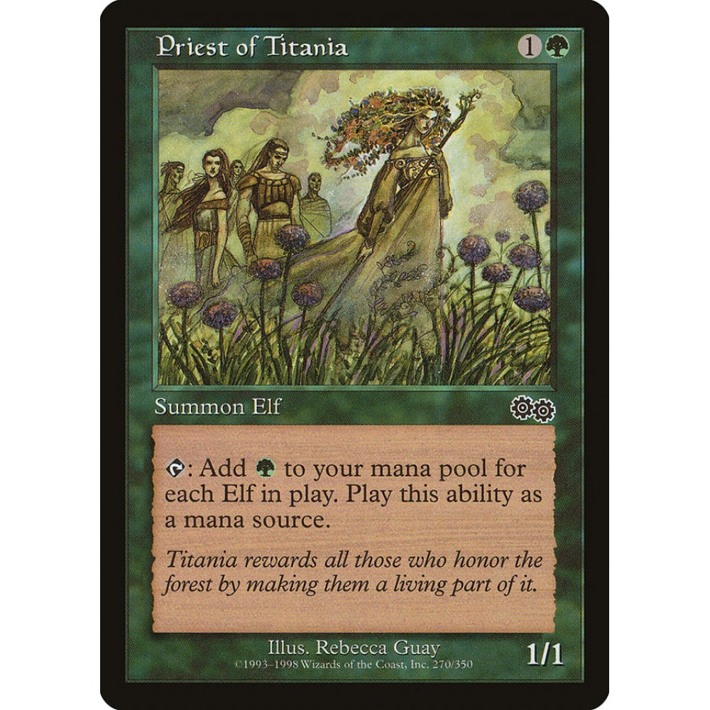 Priest of Titania common 270 Magic the Gathering Urza's Saga