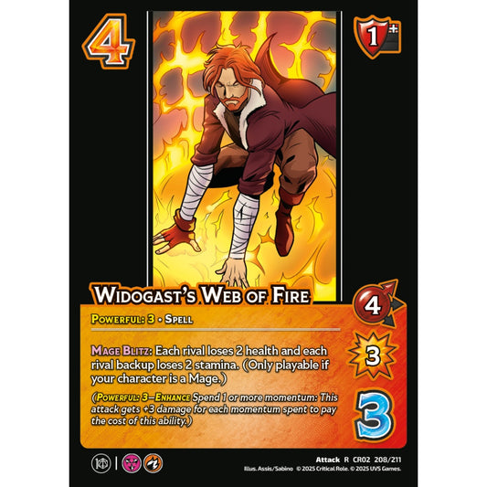Widogast’s Web of Fire, 208/211, CR02, Universus, Critical Role: Heroes Of Exandria, Attack, R