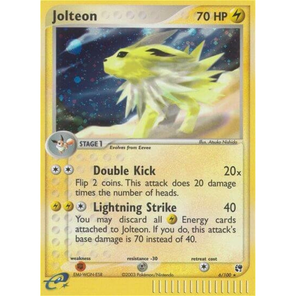 Jolteon Rare Holo 6/100 Pokemon Card Game EX Sandstorm