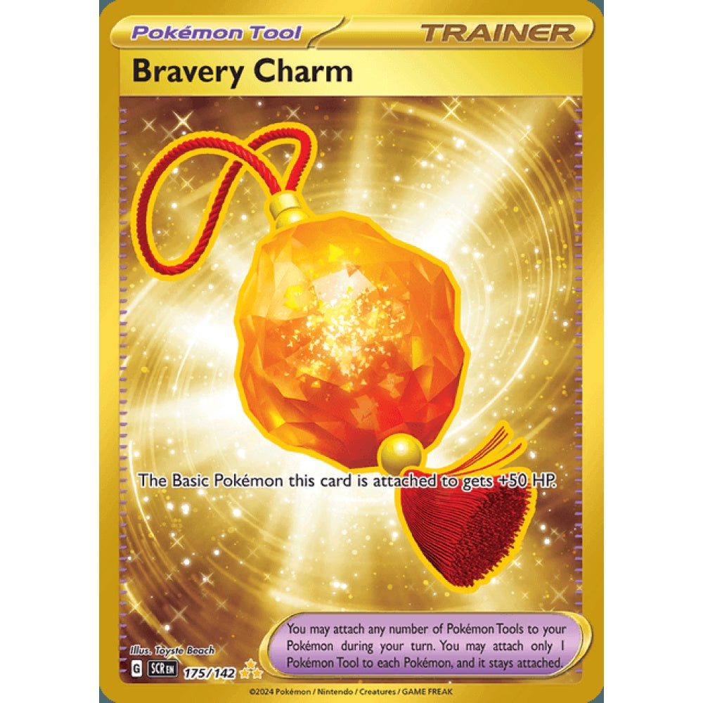 Bravery Charm Secret Rare 175/142 Pokemon Card Game Stellar Crown