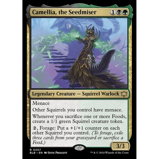 Camellia, the Seedmiser, 207, rare, Magic: The Gathering, Bloomburrow