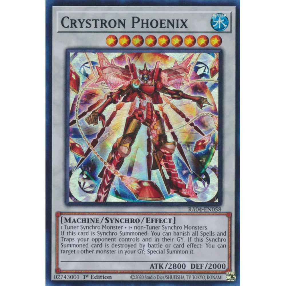 Crystron Phoenix RA04-EN058 Secret Secret Rare Yu-Gi-Oh Quarter Century Stampede in Art