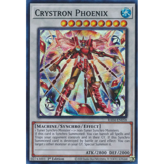 Crystron Phoenix RA04-EN058 Secret Secret Rare Yu-Gi-Oh Quarter Century Stampede in Art