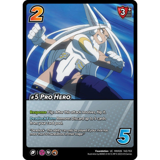 #5 Pro Hero, 140/153, UC, UniVersus, MHA06 Jet Burn