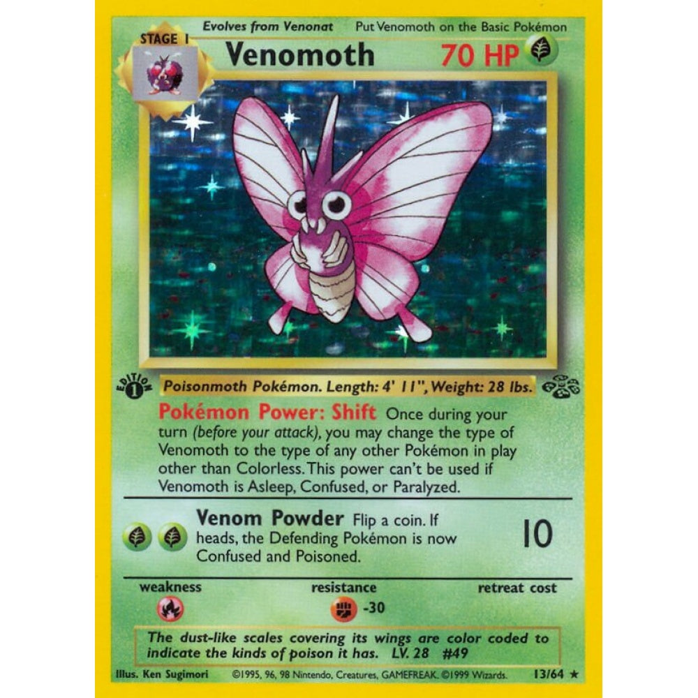 Venomoth Rare Holo 13/64 Pokemon Card Game Jungle