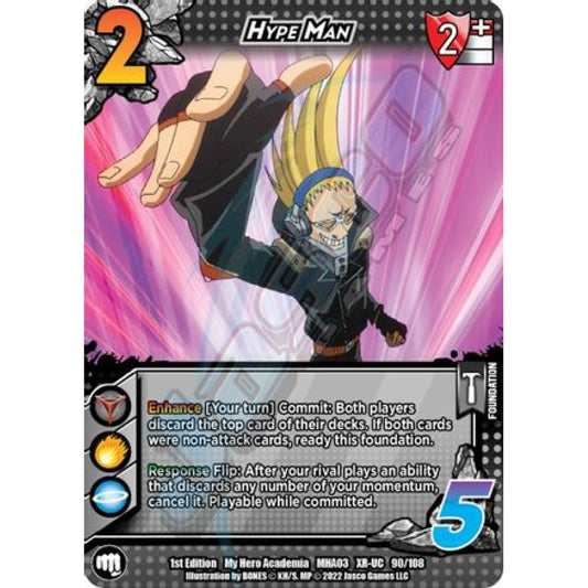 Hype Man, 90/108, XR-UC, UniVersus, MHA03 Heroes Clash
