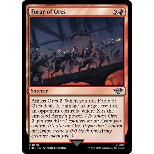 Foray of Orcs, uncommon, 128, Magic the Gathering, The Lord of the Rings: Tales of Middle-earth
