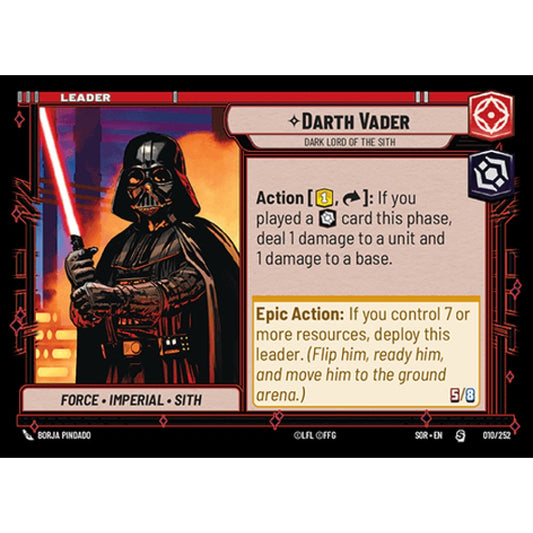 Darth Vader, 10, S, Star Wars Unlimited, Sparks Of Rebellion