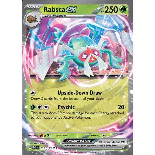 Rabsca ex Double Rare 025/182 Pokemon Card Game Destined Rivals