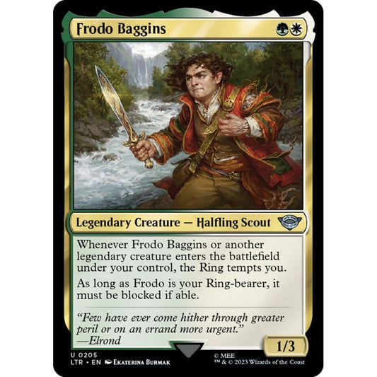 Frodo Baggins, uncommon, 205, Magic the Gathering, The Lord of the Rings: Tales of Middle-earth