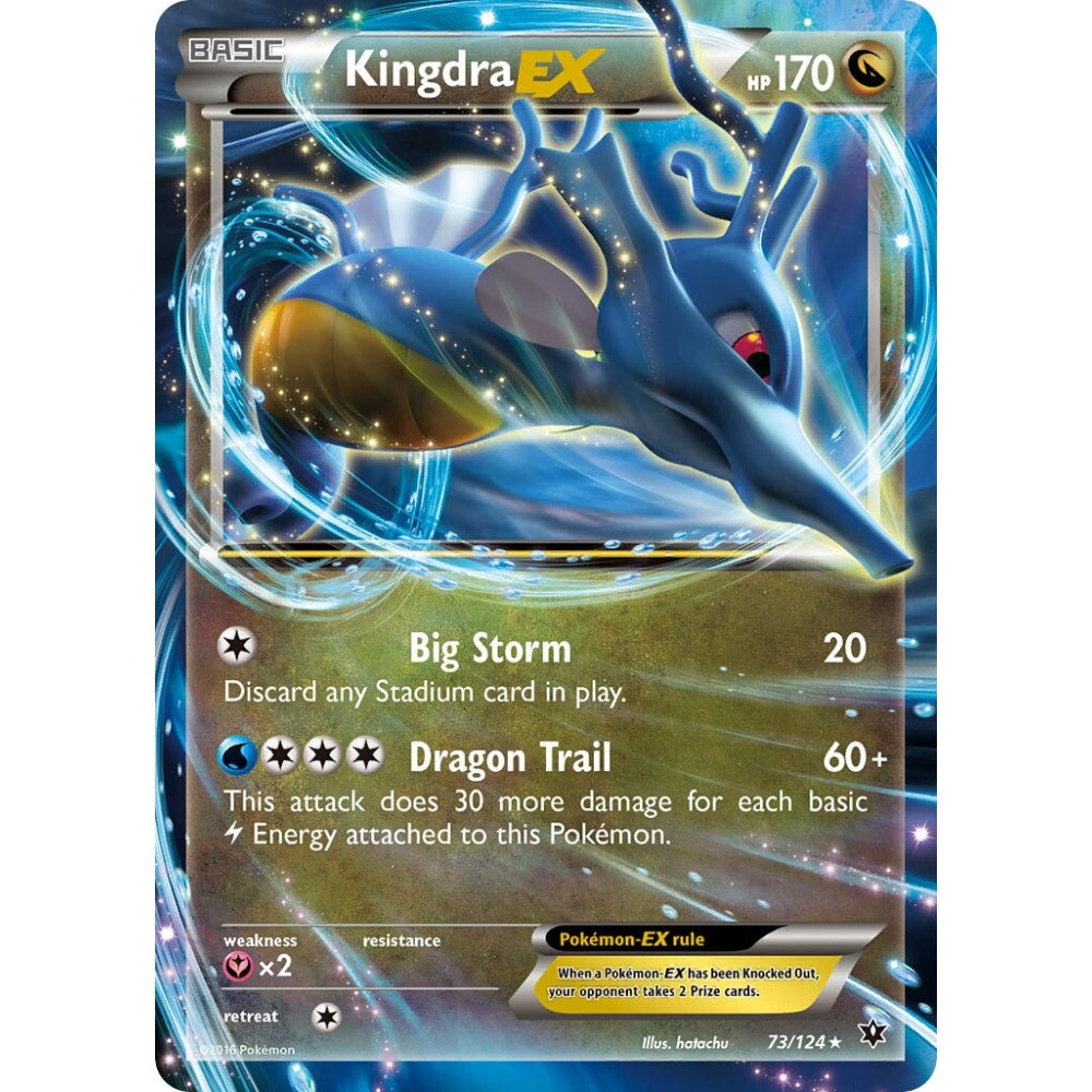 Kingdra-EX Rare Holo EX 73/124 Pokemon Card Game Fates Collide