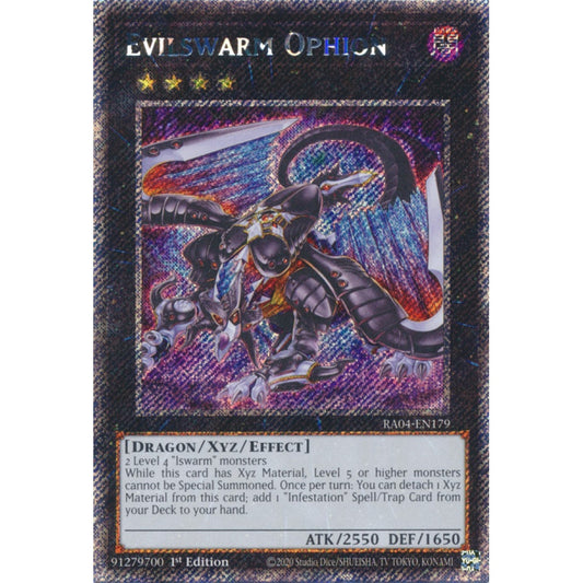 Evilswarm Ophion RA04-EN179 QCR Quarter Century Secret Rare Yu-Gi-Oh Quarter Century Stampede in Art
