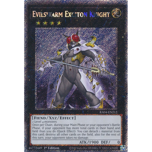 Evilswarm Exciton Knight RA04-EN212 QCR Quarter Century Secret Rare Yu-Gi-Oh Quarter Century Stampede in Art