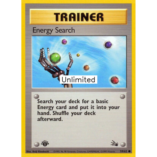 Energy Search Common 59/62 Pokemon Card Game Fossil
