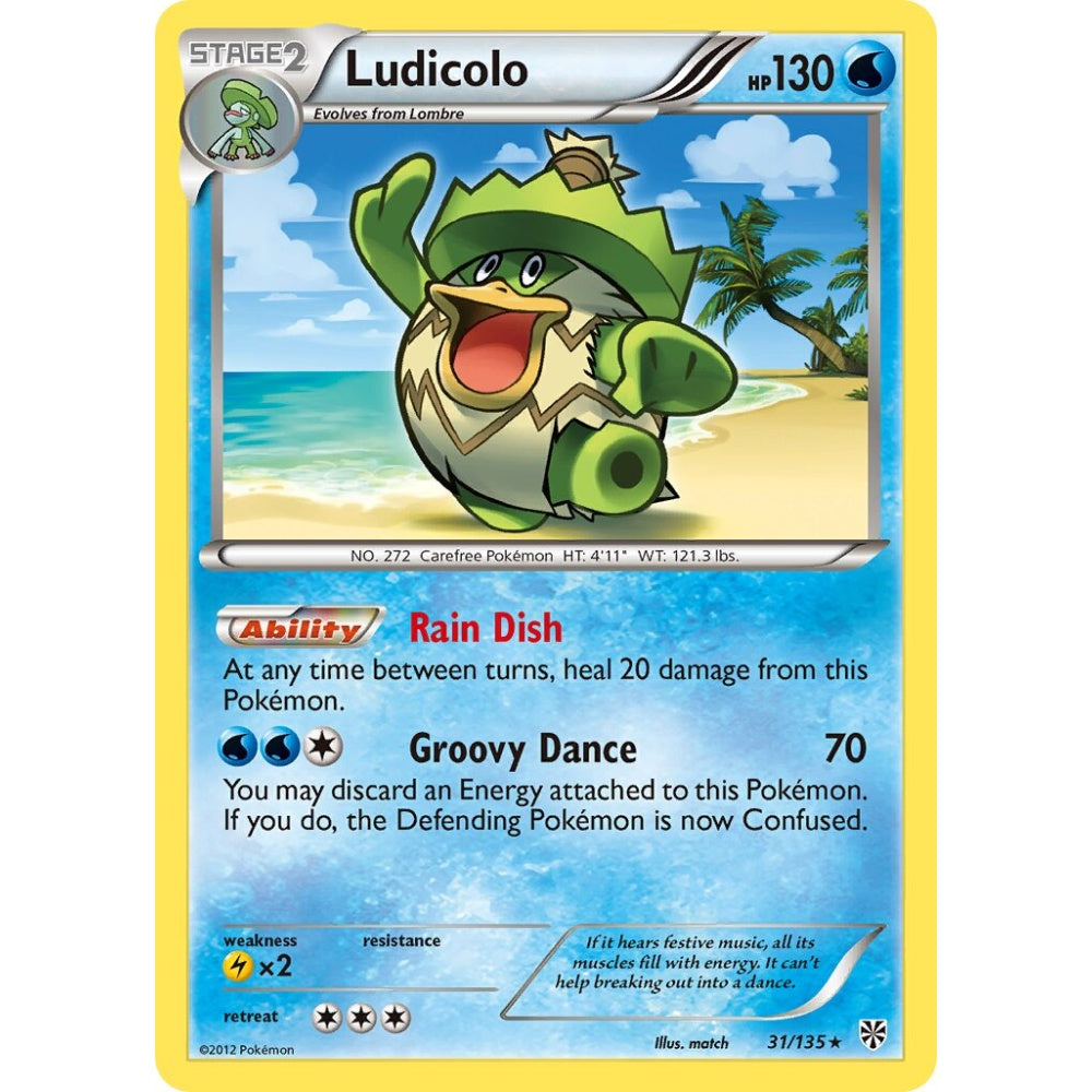 Ludicolo Rare 31/135 Pokemon Card Game Plasma Storm