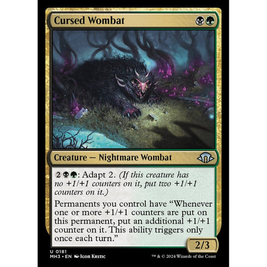 Cursed Wombat, 181, uncommon, Magic: The Gathering, Modern Horizons 3