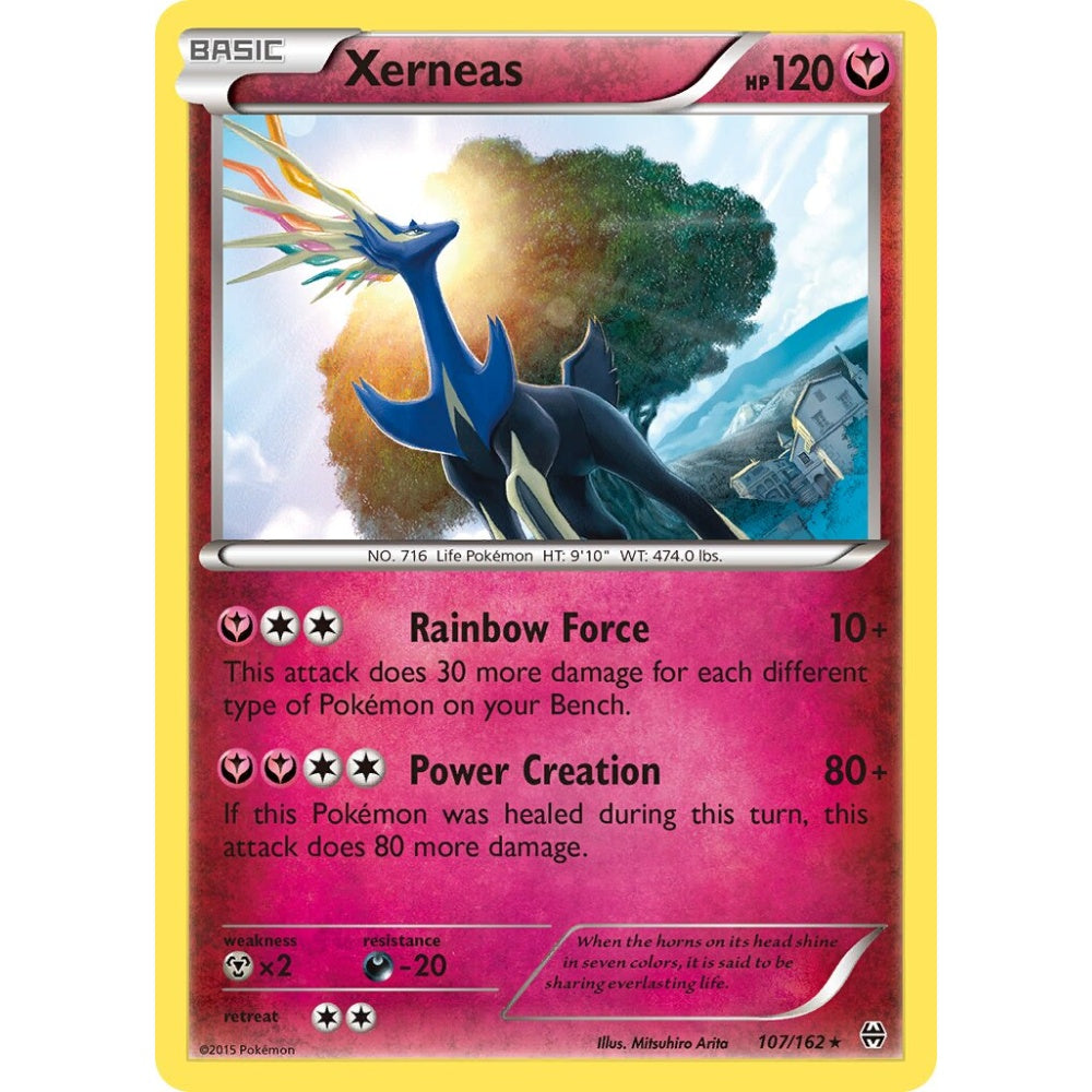 Xerneas Rare Holo 107/162 Pokemon Card Game BREAKthrough