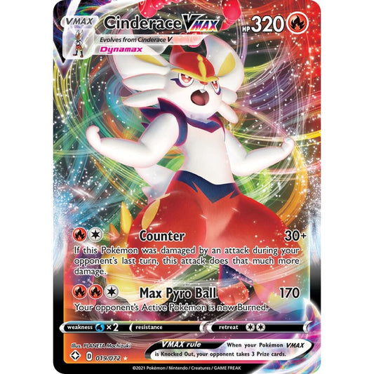 Cinderace VMAX Holo Rare VMAX 019/072 Pokemon Card Game Shining Fates