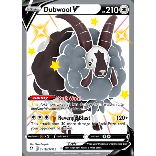 Dubwool V Ultra Rare SV120/SV122 Pokemon Card Game Shining Fates