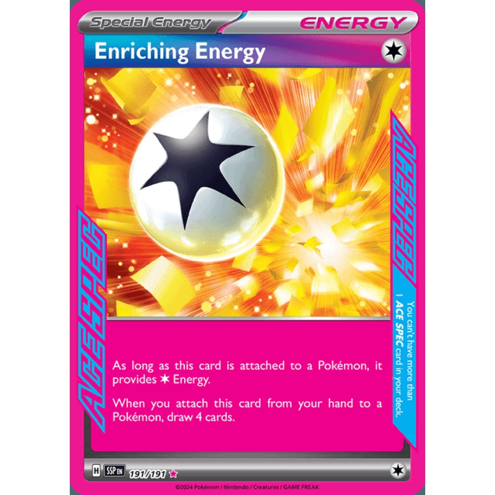 Enriching Energy ACE Spec 191/191 Pokemon Card Game Surging Sparks
