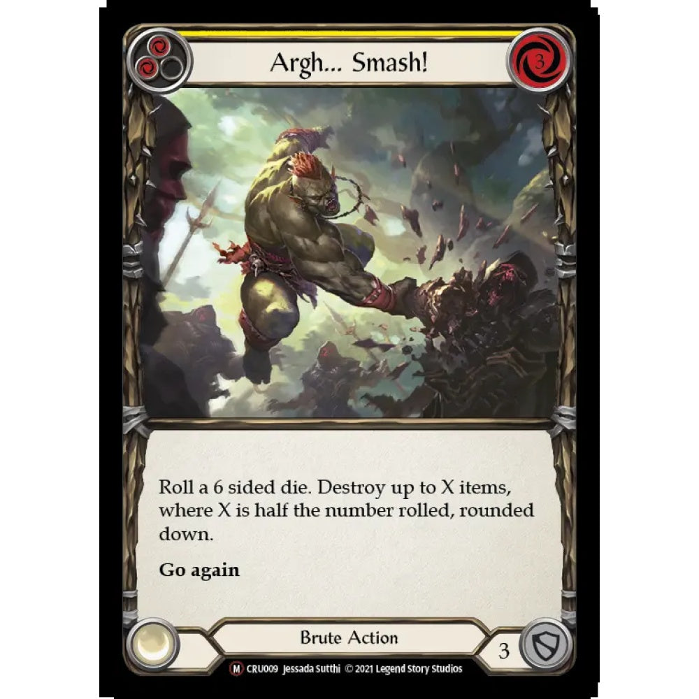 Argh... Smash! U-CRU009 Majestic Flesh & Blood Trading Card Game Crucible of War - Unlimited in Regular Art