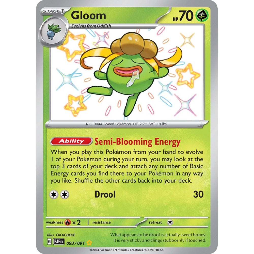 Gloom Shiny Rare 093/091 Pokemon Card Game Paldean Fates