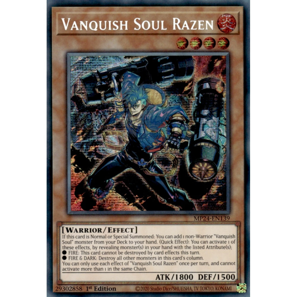 Vanquish Soul Razen MP24-EN139 Prismatic Prismatic Secret Rare Yu-Gi-Oh 25th Anniversary Tin: Dueling Mirrors in Art