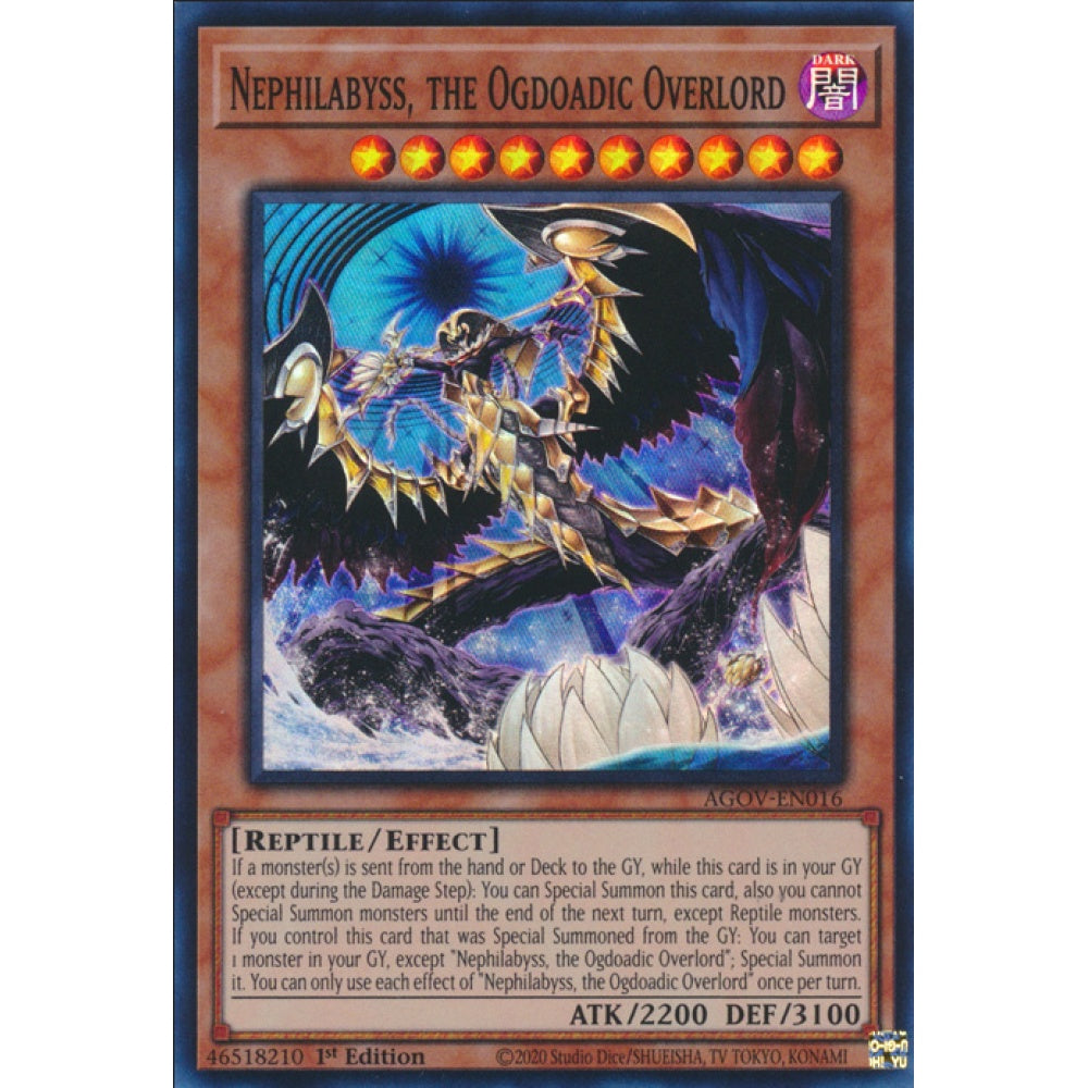 Nephilabyss, the Ogdoadic Overlord, AGOV-EN016, Super Rare, Yu-Gi-Oh!, Age of Overlord