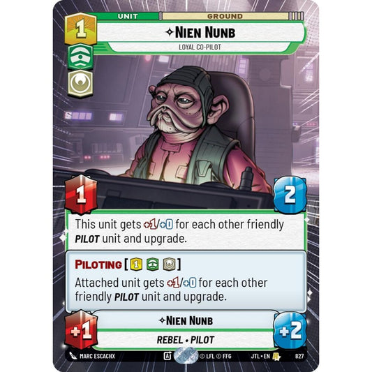 Nien Nunb, R, JTL 827) Hyperspace Foil, Star Wars Unlimited