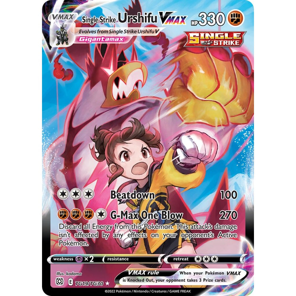 Single Strike Urshifu VMAX Holo Rare VMAX TG19/TG30 Pokemon Card Game Brilliant Stars