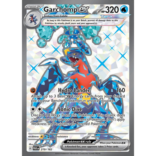 Garchomp ex Full Art 219/182 Pokemon Card Game Paradox Rift