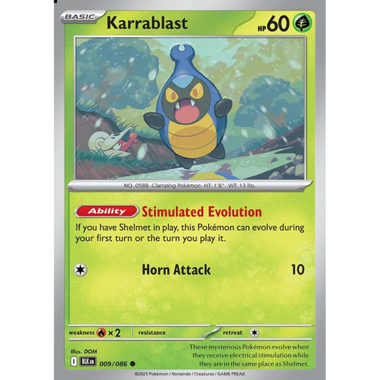 Karrablast Common 009/086 Pokemon Card Game Black Bolt