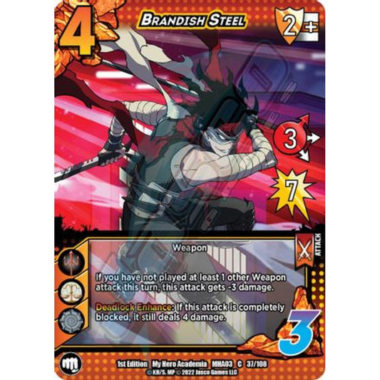 Brandish Steel, 37/108, C, UniVersus, MHA03 Heroes Clash